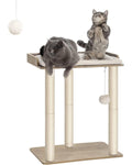 Cat Tree Tower with Sisal Scratching Posts – Large Base, Greige