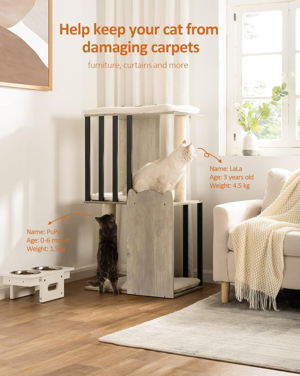 Cat Tree Tower – Indoor Condo with Sisal Posts